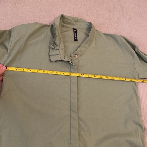 DELFINA BALDA cotton green button down shirt . Size S - Picture 8 of 10